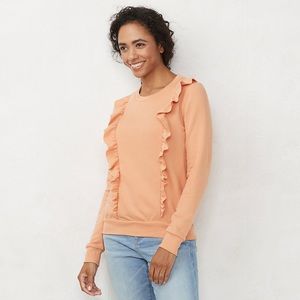 NWT! LC lauren Conrad ruffle front sweater